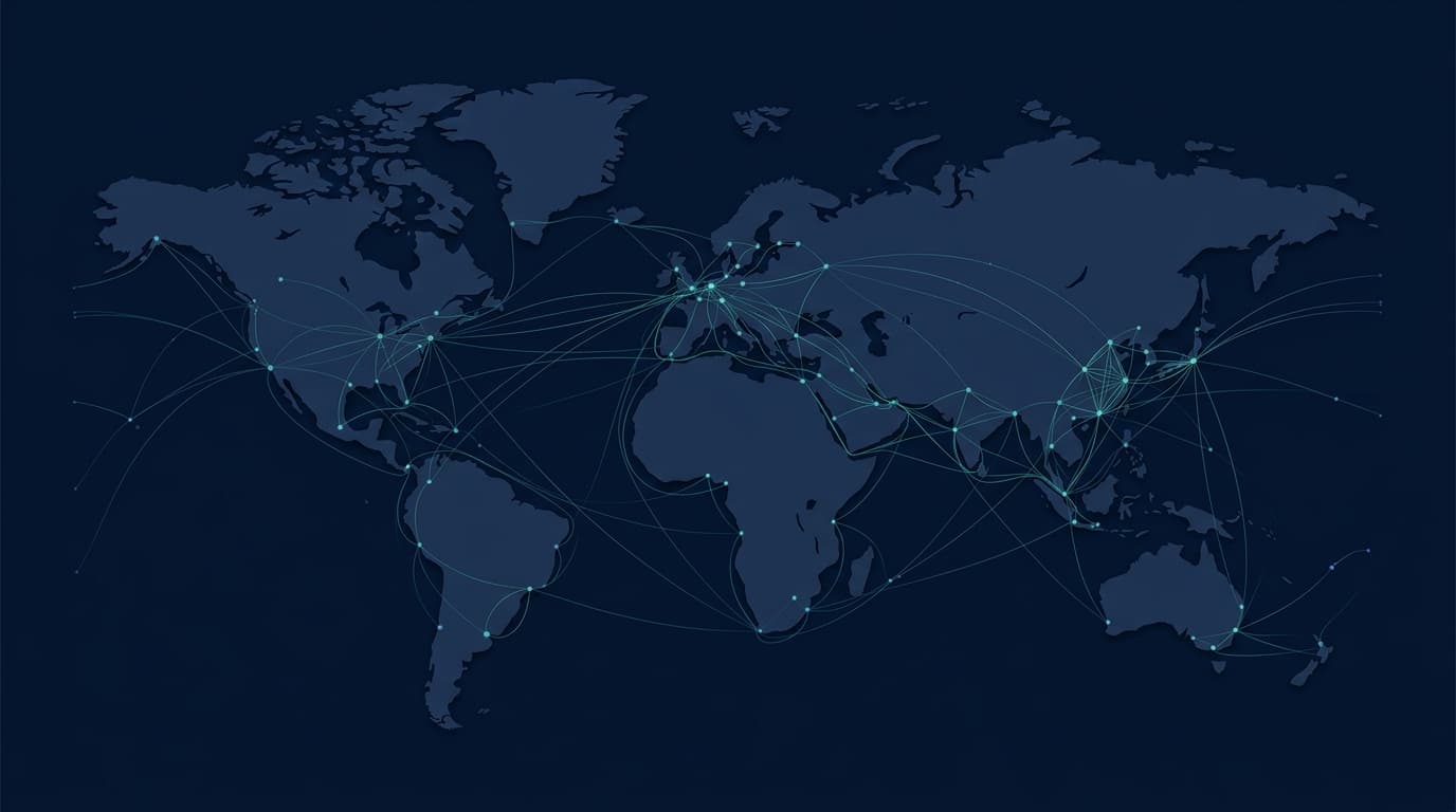 Global trade network map